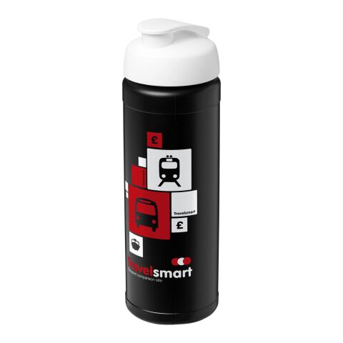 Werbeartikel Baseline Plus Sportflasche 750ml einwandig mit Klappdeckel auslaufsicher Made in UK – schwarz-weiß – mit Logo bedruckt