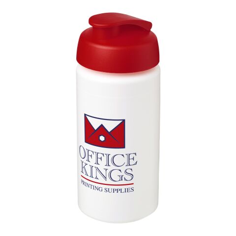 Werbeartikel Baseline Plus grip 500 ml Sportflasche mit Klappdeckel – transparent-rot