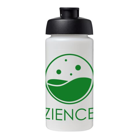 Werbeartikel Baseline Plus grip 500 ml Sportflasche mit Klappdeckel – transparent-schwarz – mit Logo bedruckt