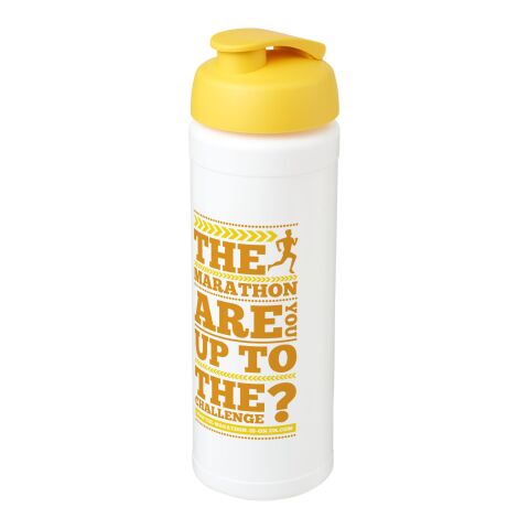 Sport-Werbemittel Sportflasche Baseline Plus grip – transparent-gelb – mit Logo bedruckt 750 ml auslaufsicher für Sportevents & Turniere