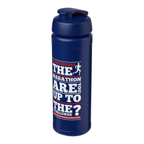 Werbeartikel Plus Grip 750 ml Sportflasche ergonomischer Fingergriff & Klappdeckel auslaufsicher Made in UK – blau – mit Logo bedruckt