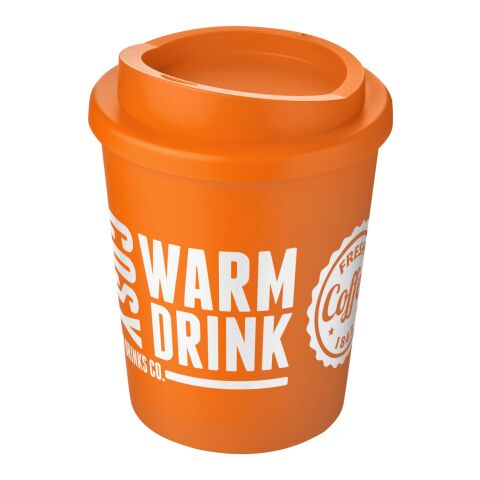 Werbeartikel 250 ml Americano Espresso Isolierbecher doppelwandig, passend für Kaffeemaschinen, Made in UK – orange – mit Logo bedruckt