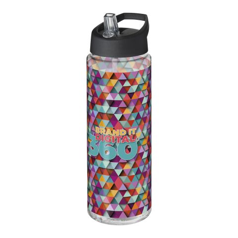Werbeartikel H2O Vibe 850 ml Sportflasche mit Ausgussdeckel – weiss-schwarz