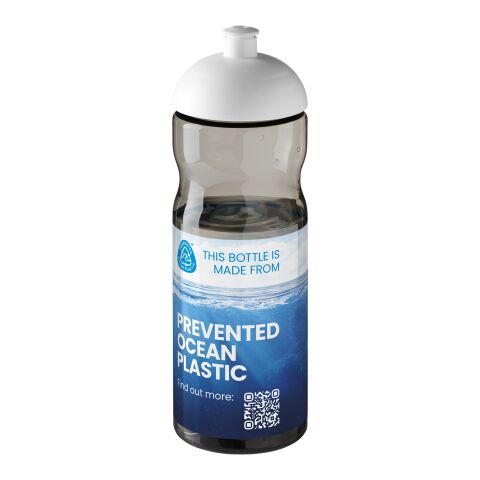 Werbeartikel H2O Eco 650 ml Sportflasche mit Stülpdeckel – kohle-weiss