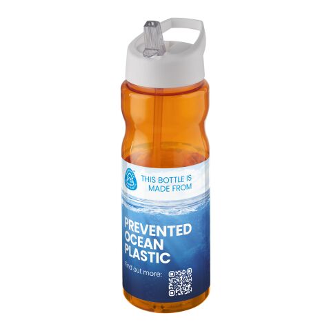 Nachhaltiger Werbeartikel H2O Eco 650 ml Sportflasche mit Ausgussdeckel – orange-weiss