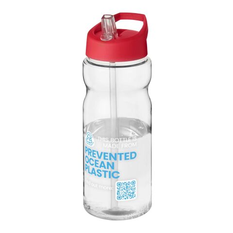 Nachhaltiger Werbeartikel H2O Eco 650 ml Sportflasche mit Ausgussdeckel – transparent-rot – mit Logo bedruckt