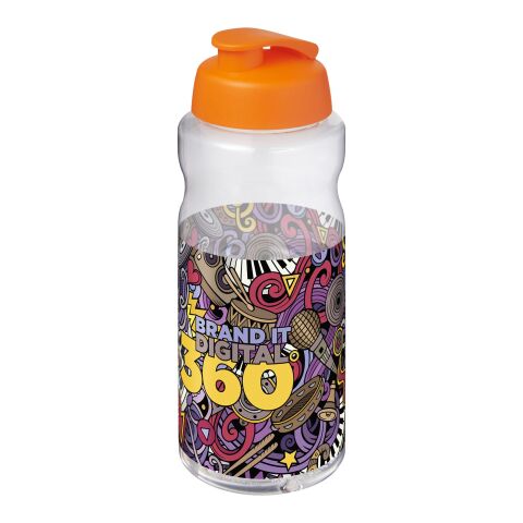 Nachhaltiger Werbeartikel H2O Active Big Base 1L Sportflasche mit Klappdeckel – orange – mit Logo bedruckt