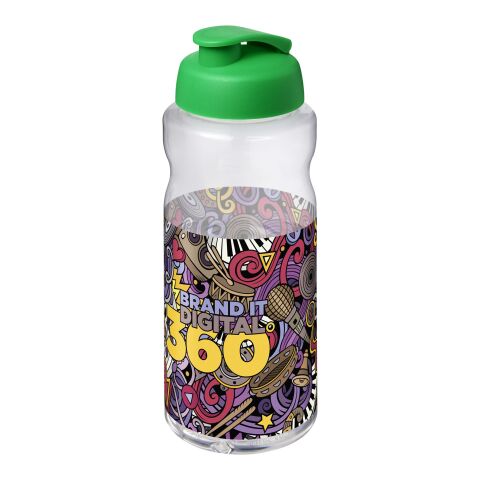 Nachhaltiger Werbeartikel H2O Active Big Base 1 L Sportflasche mit Klappdeckel – grün – mit Logo bedruckt