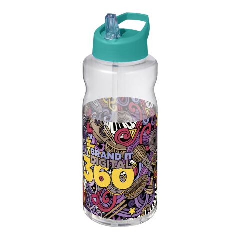 Nachhaltiger Werbeartikel H2O Active Big Base 1L Sportflasche mit Ausgussdeckel – aquablau – mit Logo bedruckt
