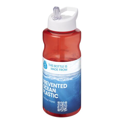 H2O Active® Eco Big Base 1L Sportflasche mit Ausgussdeckel rot-weiß | ohne Werbeanbringung | Nicht verfügbar | Nicht verfügbar