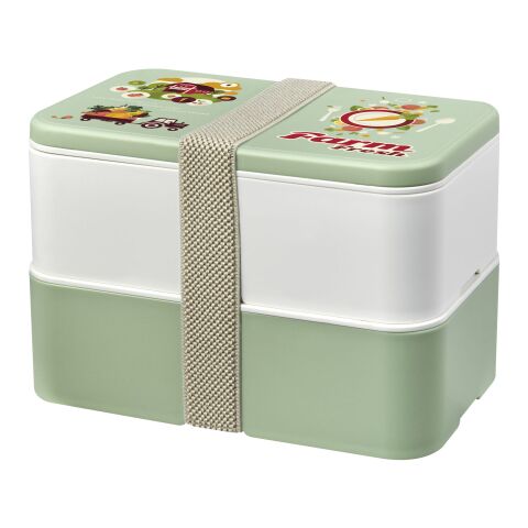 MIYO Renew Doppel-Lunchbox elfenbeinweiß-seaglass green-kieselgrau | ohne Werbeanbringung | Nicht verfügbar | Nicht verfügbar