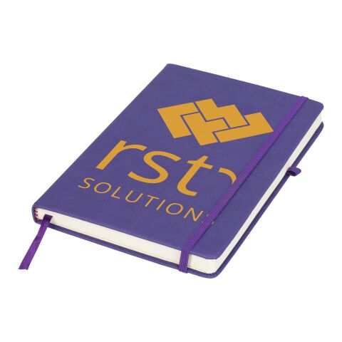 Werbeartikel Notizbuch Rivista DIN A5 – lila – mit Logo bedruckt 48h Express-Druck für Meetings & Konferenzen