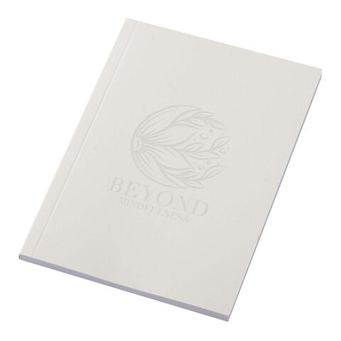 Nachhaltiger Werbeartikel Novella Austen A6 Softcover Notizbuch – 50 Blatt – elfenbeinweiß – mit Logo bedruckt