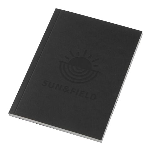 Nachhaltiger Werbeartikel Novella Austen A6 Softcover Notizbuch – 50 Blatt – schwarz – mit Logo bedruckt