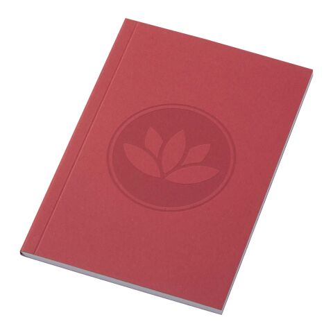 Nachhaltiger Werbeartikel Novella Austen A6 Softcover Notizbuch aus Recyclingmaterial – 50 Blatt – rot – mit Logo bedruckt