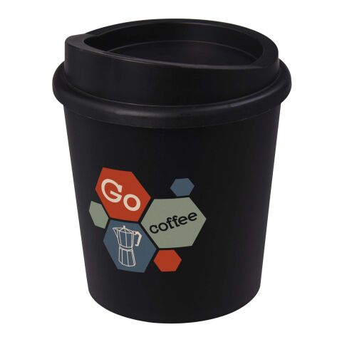 Werbeartikel 200 ml Americano Switch Coffee-to-go-Becher, spülmaschinenfester Mehrwegbecher mit Stülpdeckel – schwarz – mit Logo bedruckt