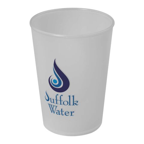 Nachhaltiger Werbeartikel Americano Switch 300 ml Becher – klar mattiert – mit Logo bedruckt