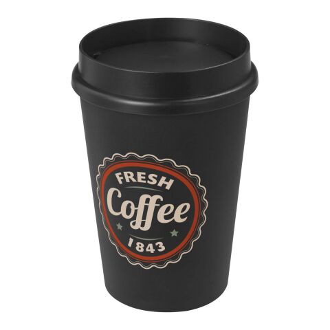 Werbeartikel 300 ml Americano Switch To-Go-Kaffeebecher mit 360°-Trinkdeckel für volles Aroma & spülmaschinenfest – schwarz – mit Logo bedruckt