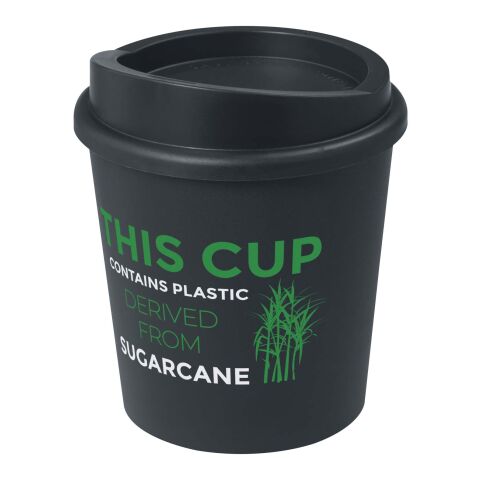 Werbeartikel 200 ml Americano Switch Renew Coffee-to-go-Becher aus Zuckerrohr-Kunststoff mit 360°-Deckel – granitfarben – mit Logo bedruckt