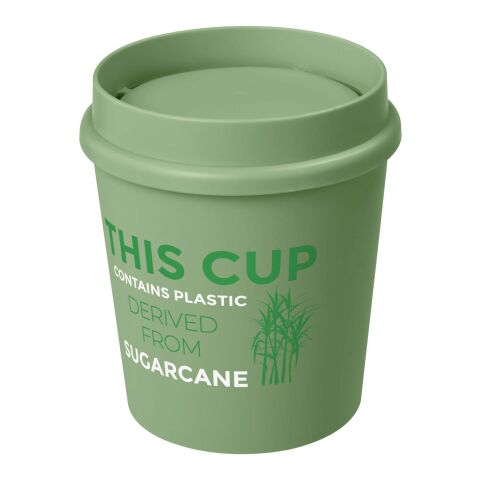Werbeartikel 200 ml Americano Switch Renew Coffee-to-go-Becher aus Zuckerrohr-Kunststoff mit 360°-Deckel – seaglass green – mit Logo bedruckt