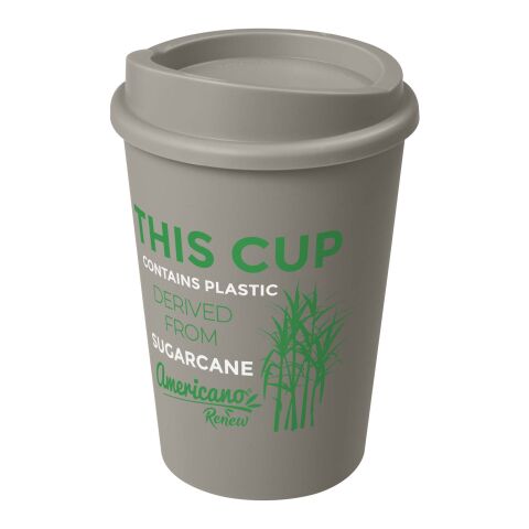 Nachhaltiger Werbeartikel Americano Switch Renew Becher mit Deckel 300 ml – kieselgrau – mit Logo bedruckt