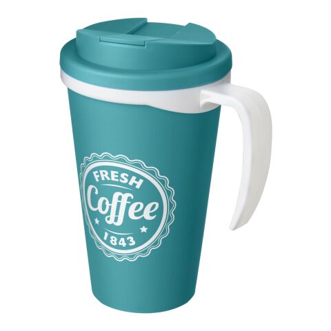 Nachhaltiger Werbeartikel Americano® Grande 350 ml Isolierbecher mit auslaufsicherem Schraubverschluss – aquablau – mit Logo bedruckt