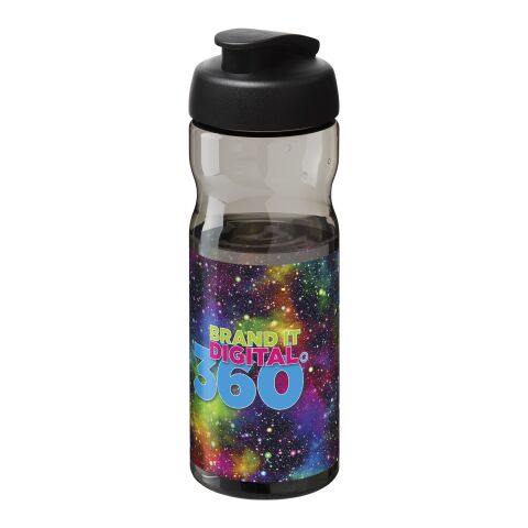 Werbeartikel H2O Active Base 650 ml Sportflasche aus Tritan BPA-frei mit auslaufsicherem Klappdeckel Made in EU – kohle-schwarz – mit Logo bedruckt