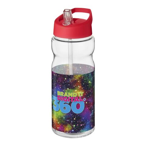 Sport-Werbemittel H2O Active Base Tritan Sportflasche – transparent klar-rot – mit Logo bedruckt 650 ml BPA-frei auslaufsicher
