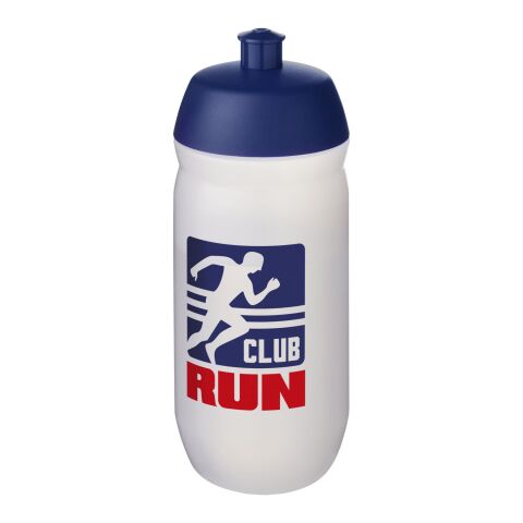 Werbeartikel HydroFlex™ Clear 500 ml Sportflasche – blau-klar mattiert – mit Logo bedruckt