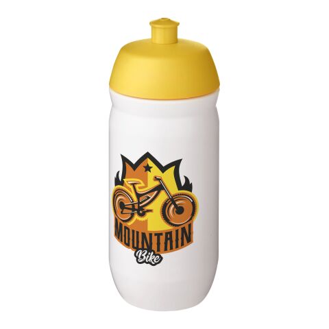 Sport-Werbemittel HydroFlex Sportflasche – gelb-transparent – bedruckbar 500 ml MDPE-Kunststoff für Sportevents & Turniere