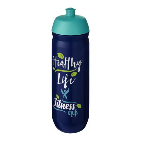 Werbeartikel HydroFlex 750 ml Squeezy-Sportflasche aus flexiblem MDPE-Kunststoff mit Klappdeckel Made in UK – aquablau – mit Logo bedruckt