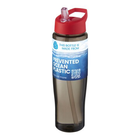 Nachhaltiger Werbeartikel H2O Active Eco Tempo 700 ml Sportflasche mit Ausgussdeckel – rot-kohle – mit Logo bedruckt