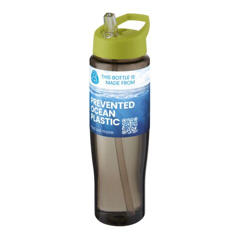 Nachhaltiger Werbeartikel H2O Active Eco Tempo 700 ml Sportflasche mit Ausgussdeckel – limone-kohle – mit Logo bedruckt