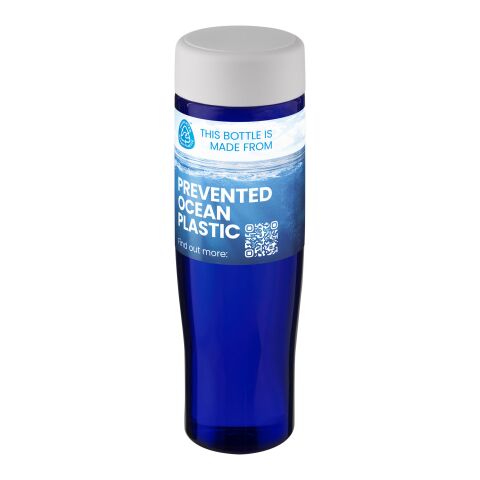 Nachhaltiger Werbeartikel H2O Active Eco Tempo 700 ml Wasserflasche mit Drehdeckel – transparent-blau – mit Logo bedruckt