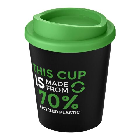 Americano® Espresso Eco 250 ml recycelter Isolierbecher schwarz-grün | 1-farbiger Siebdruck | rundum | 228 mm x 50 mm