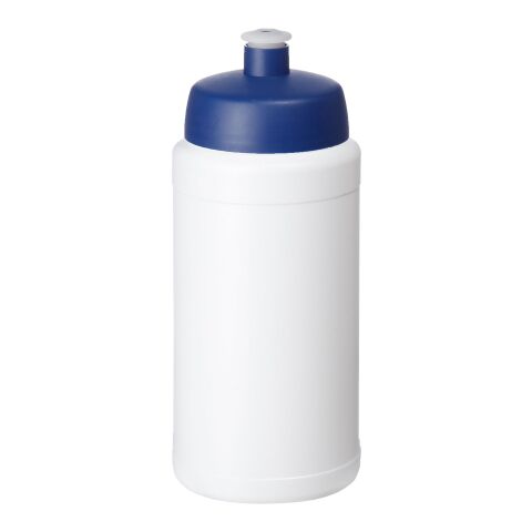 Werbeartikel Baseline Plus Renew 500 ml Sportflasche – weiss-blau – mit Logo bedruckt