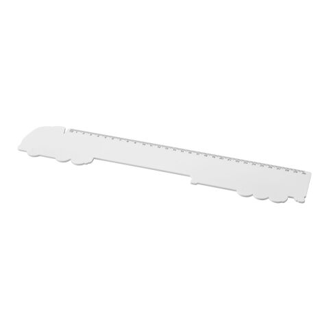 Tait 30 cm LKW-förmiges Lineal aus Recycling-Kunststoff weiss | ohne Werbeanbringung | Nicht verfügbar | Nicht verfügbar