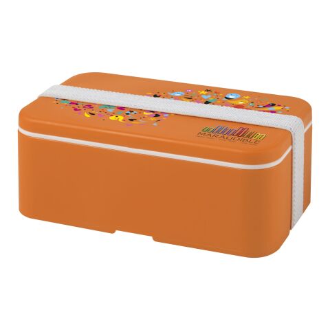 Nachhaltiger Werbeartikel MIYO Lunchbox – orange-weiß – mit Logo bedruckt