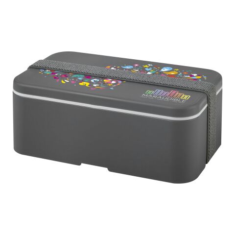 Nachhaltiger Werbeartikel MIYO Lunchbox – grau-grau – mit Logo bedruckt