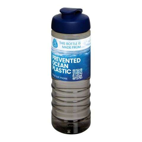 Nachhaltiger Werbeartikel H2O Active Eco Treble 750 ml Sportflasche mit Klappdeckel – kohle-blau – mit Logo bedruckt