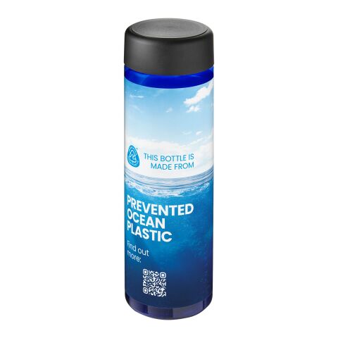 Nachhaltiger Werbeartikel H2O Active Eco Vibe 850 ml Wasserflasche mit Drehdeckel – blau-schwarz – mit Logo bedruckt