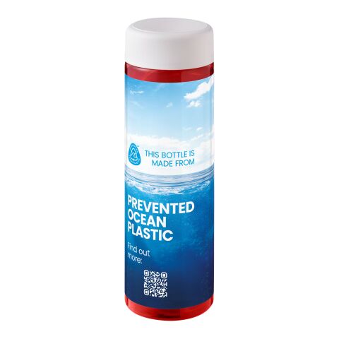 Nachhaltiger Werbeartikel H2O Active® Eco Vibe 850 ml Wasserflasche mit Drehdeckel – rot-weiss – mit Logo bedruckt