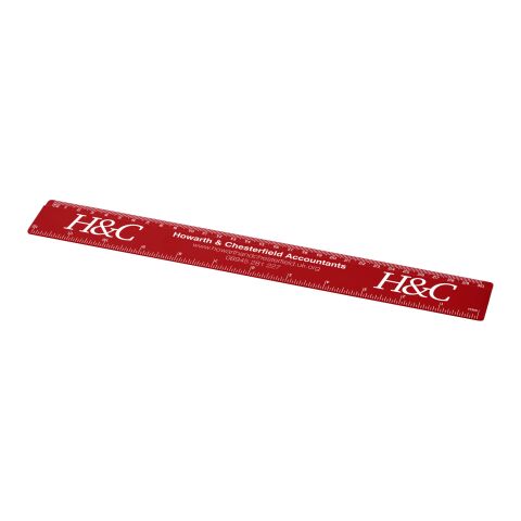 Renzo 30 cm Kunststoff-Lineal rot | ohne Werbeanbringung | Nicht verfügbar | Nicht verfügbar