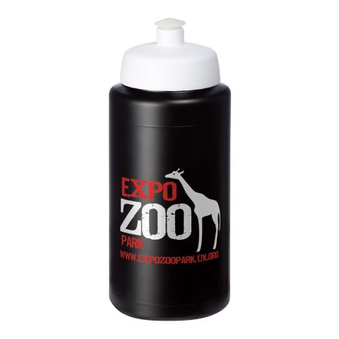 Werbeartikel Baseline Plus grip 500 ml Sportflasche mit Sportdeckel – schwarz-weiss