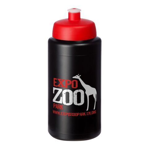 Werbeartikel Baseline Plus grip 500 ml Sportflasche mit Sportdeckel – schwarz-rot