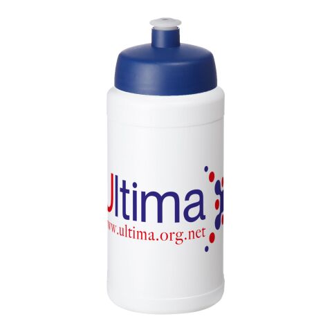 Baseline® Plus 500 ml Flasche mit Sportdeckel weiß-mittelblau | ohne Werbeanbringung | Nicht verfügbar | Nicht verfügbar