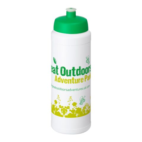Sport-Werbemittel Trinkflasche Baseline Plus – weiss-grün – bedruckbar 750 ml Kunststoff mit Sportdeckel auslaufsicher für Sportevents