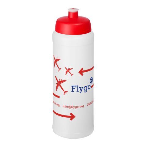 Sport-Werbemittel Baseline Plus Trinkflasche – transparent-rot – mit Logo bedruckt 750 ml Kunststoff auslaufsicher für Sportevents