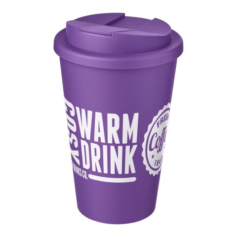 Werbeartikel Americano 350 ml Isolierbecher mit auslaufsicherem Schraubverschluss – lila – mit Logo bedruckt