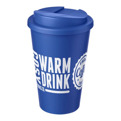 Werbeartikel Americano 350 ml Coffee-to-go Isolierbecher auslaufsicher mit Schraubverschluss Made in UK – mittelblau – mit Logo bedruckt